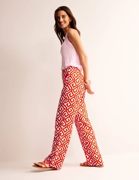 Hampstead Linen Pants-Flame Scarlet, Maze