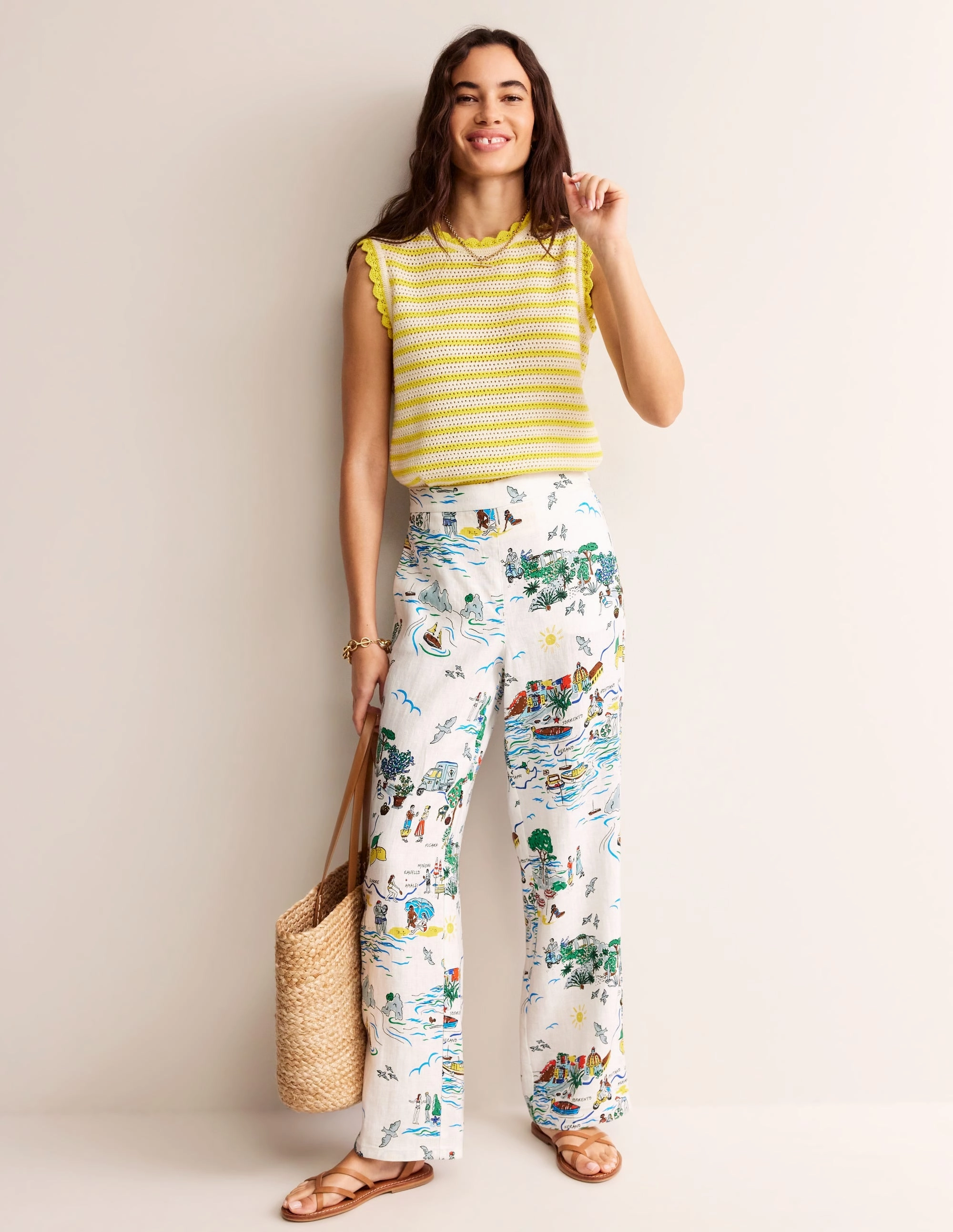 Hampstead Linen Pants-Ivory, Amalfi