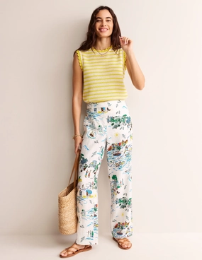 Hampstead Linen Pants-Ivory, Amalfi