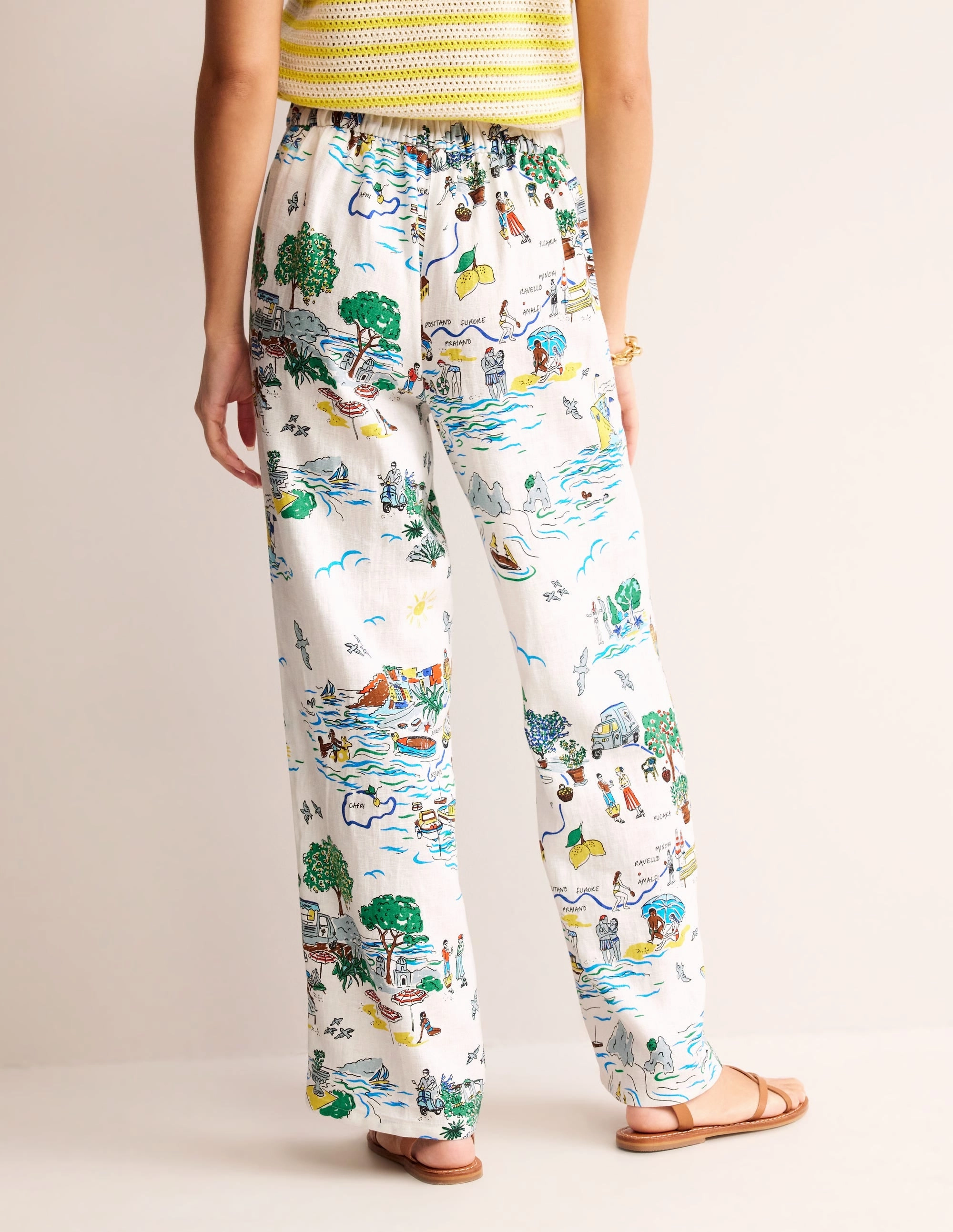 Hampstead Linen Pants-Ivory, Amalfi