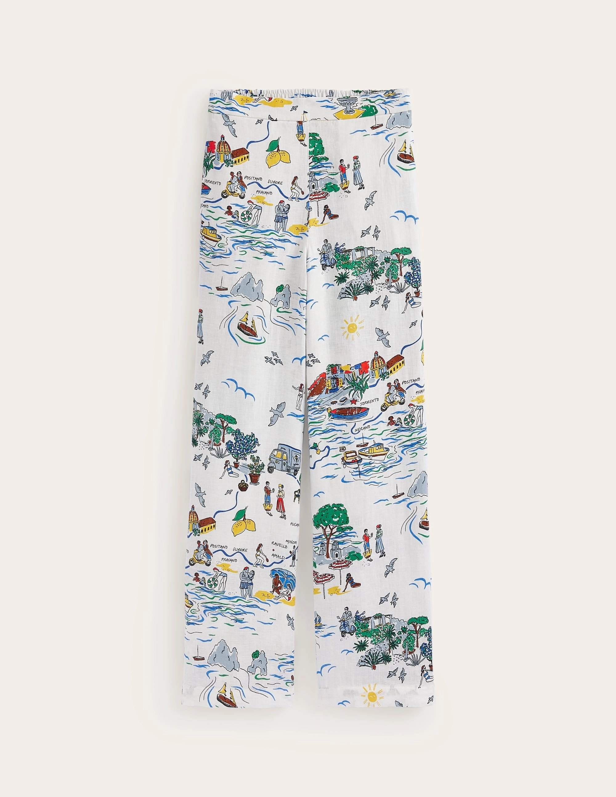Hampstead Linen Pants-Ivory, Amalfi