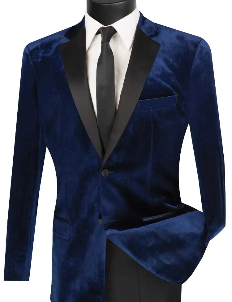 Hartley Collection: Velvet Slim Fit Navy Tuxedo for Men