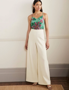High Waisted Palazzo Pants-Ivory