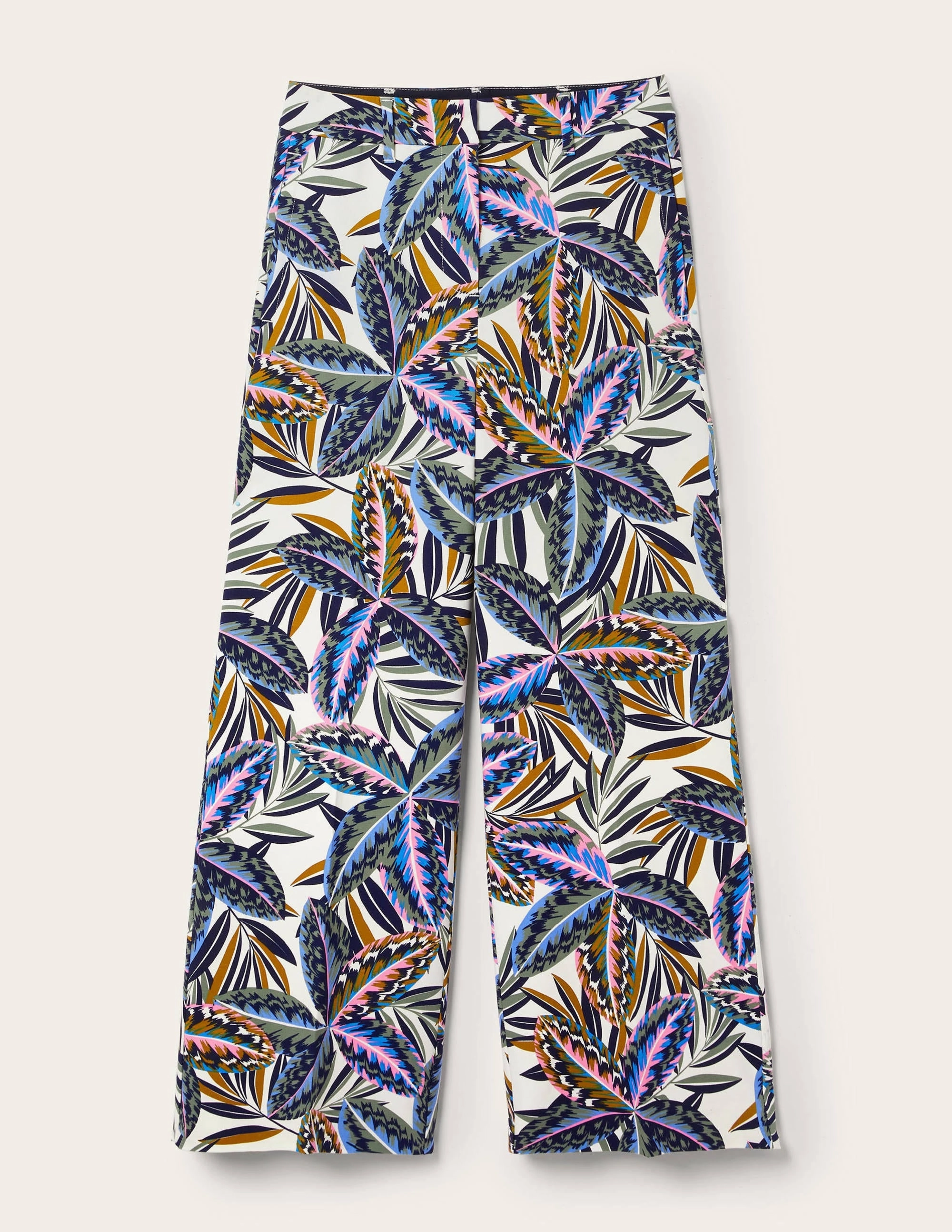 High Waisted Richmond Pants-Multi, Exotic Leaves