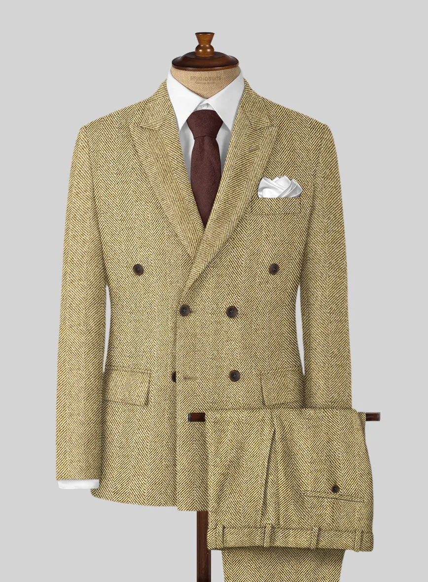 Highlander Heavy Beige Herringbone Tweed Suit