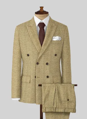 Highlander Heavy Beige Herringbone Tweed Suit