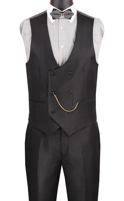 Imperial Collection: Black 2 Piece Birdseye Pattern Single Breasted Modern Fit Suit