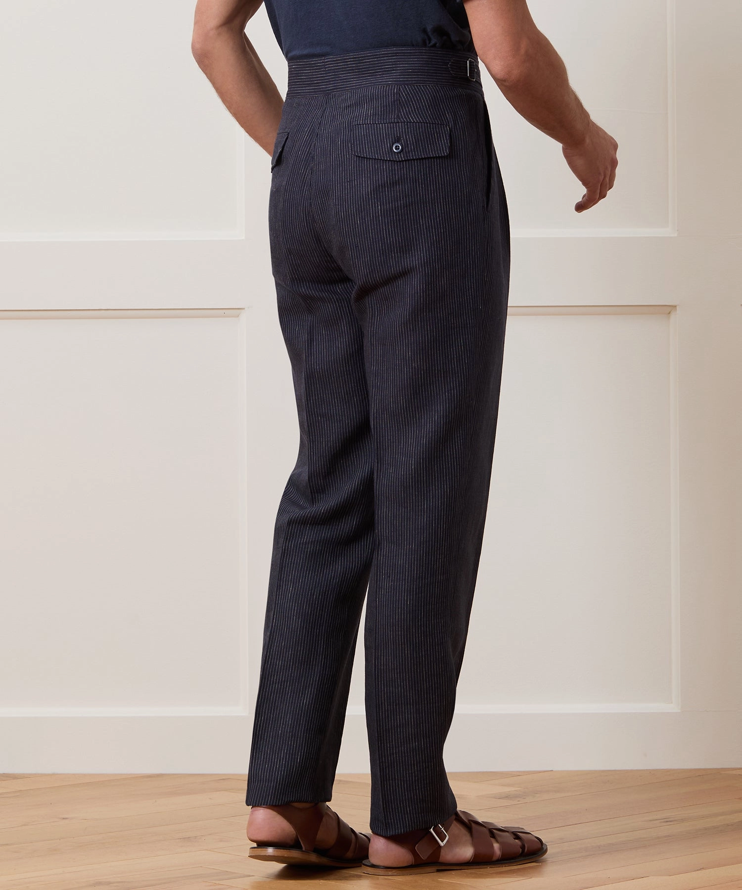 Irish Linen Striped Gurkha Trouser