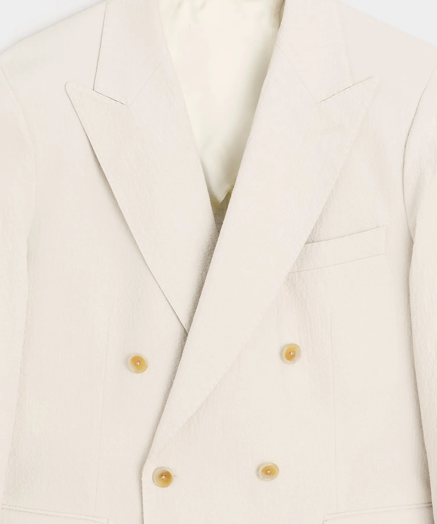 Italian Seersucker Double-Breasted Suit