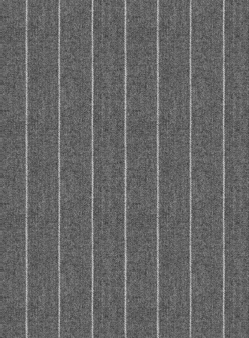 Italian Afito Gray Chalkstripe Flannel Suit