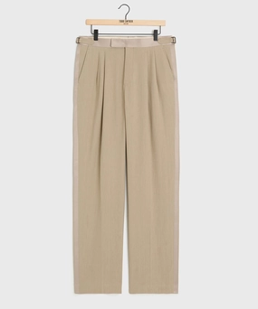 Italian Relaxed Sueded Linen Tuxedo Trouser