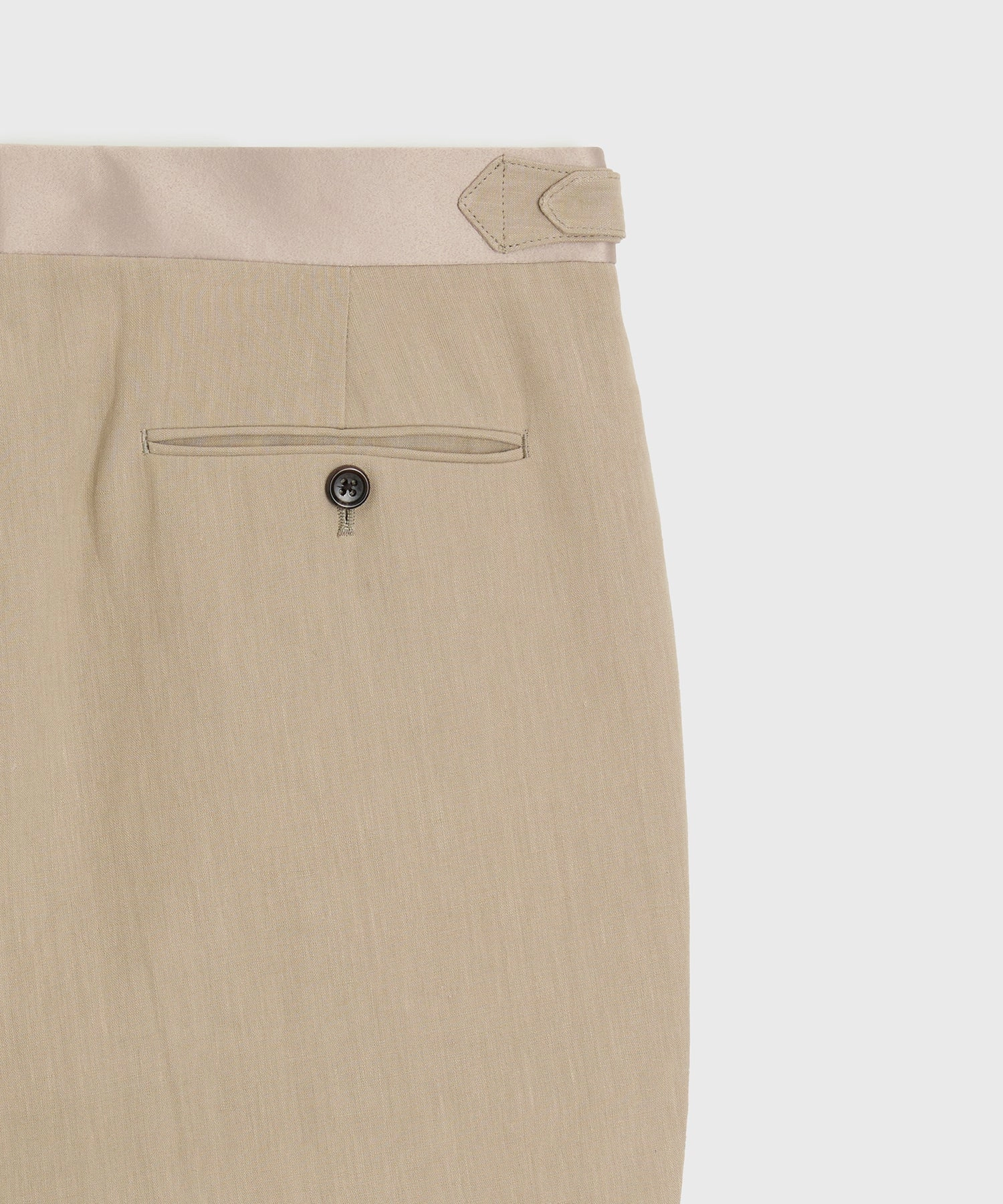 Italian Relaxed Sueded Linen Tuxedo Trouser