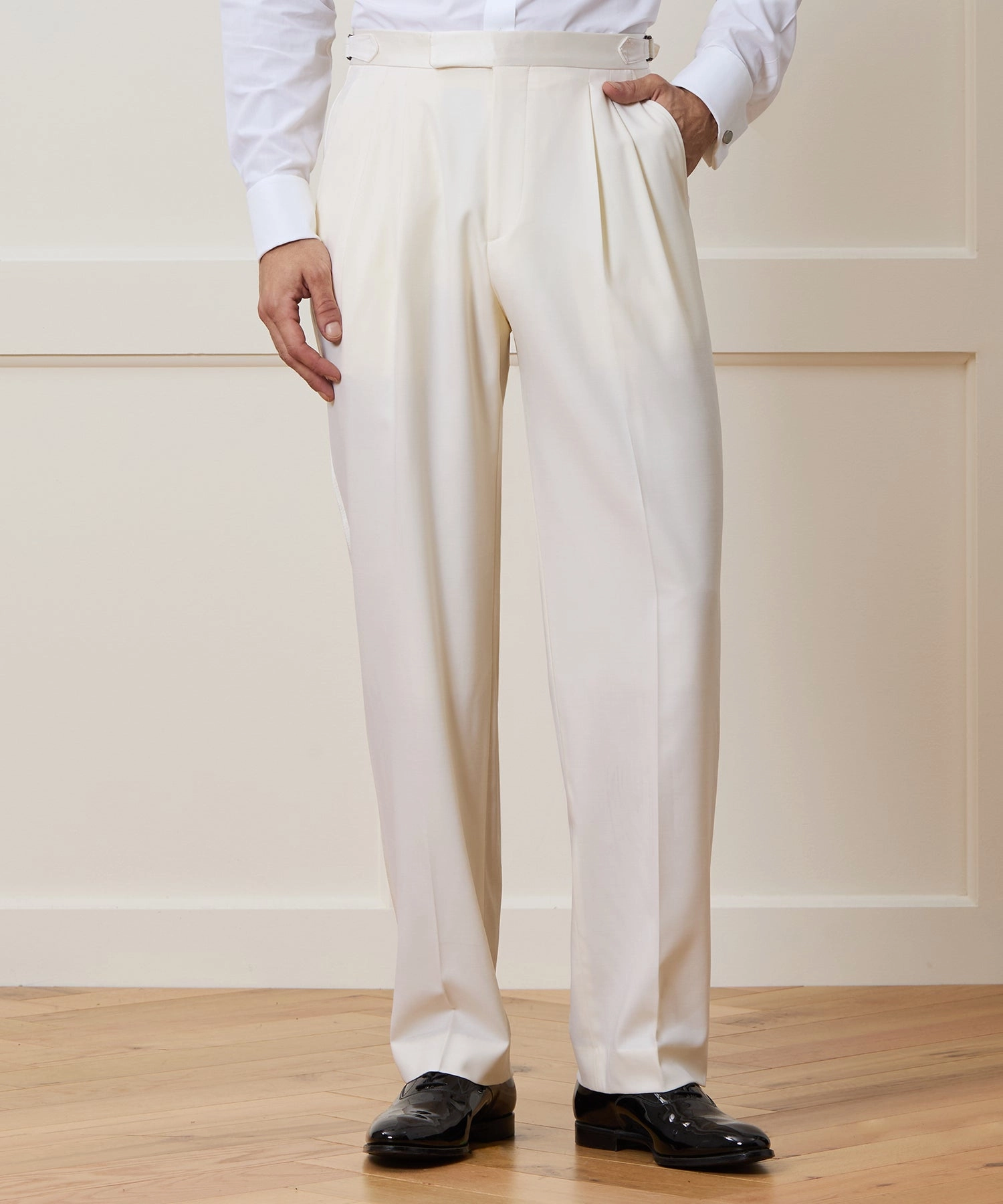 Italian Wool Relaxed Tuxedo Trouser