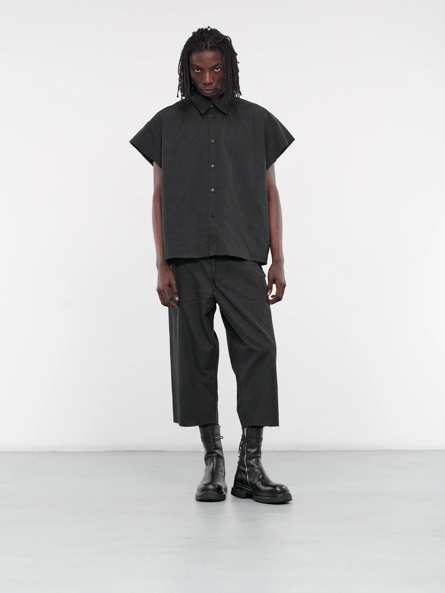 Jacquard Cropped Pants (AIR03P009-BLACK)