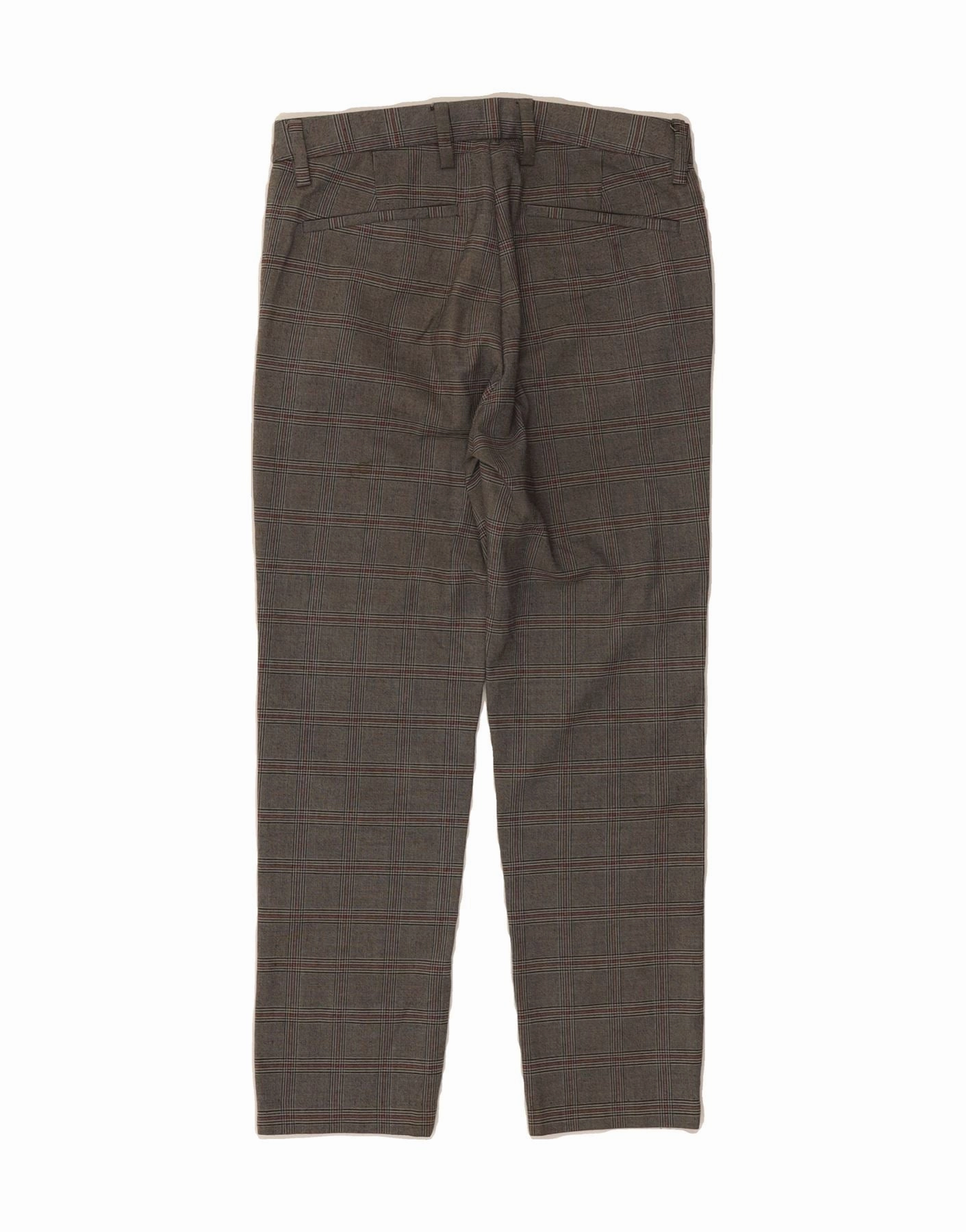 JULES Womens Slim Cropped Trousers EU 36 Small W28 L25 Grey Check
