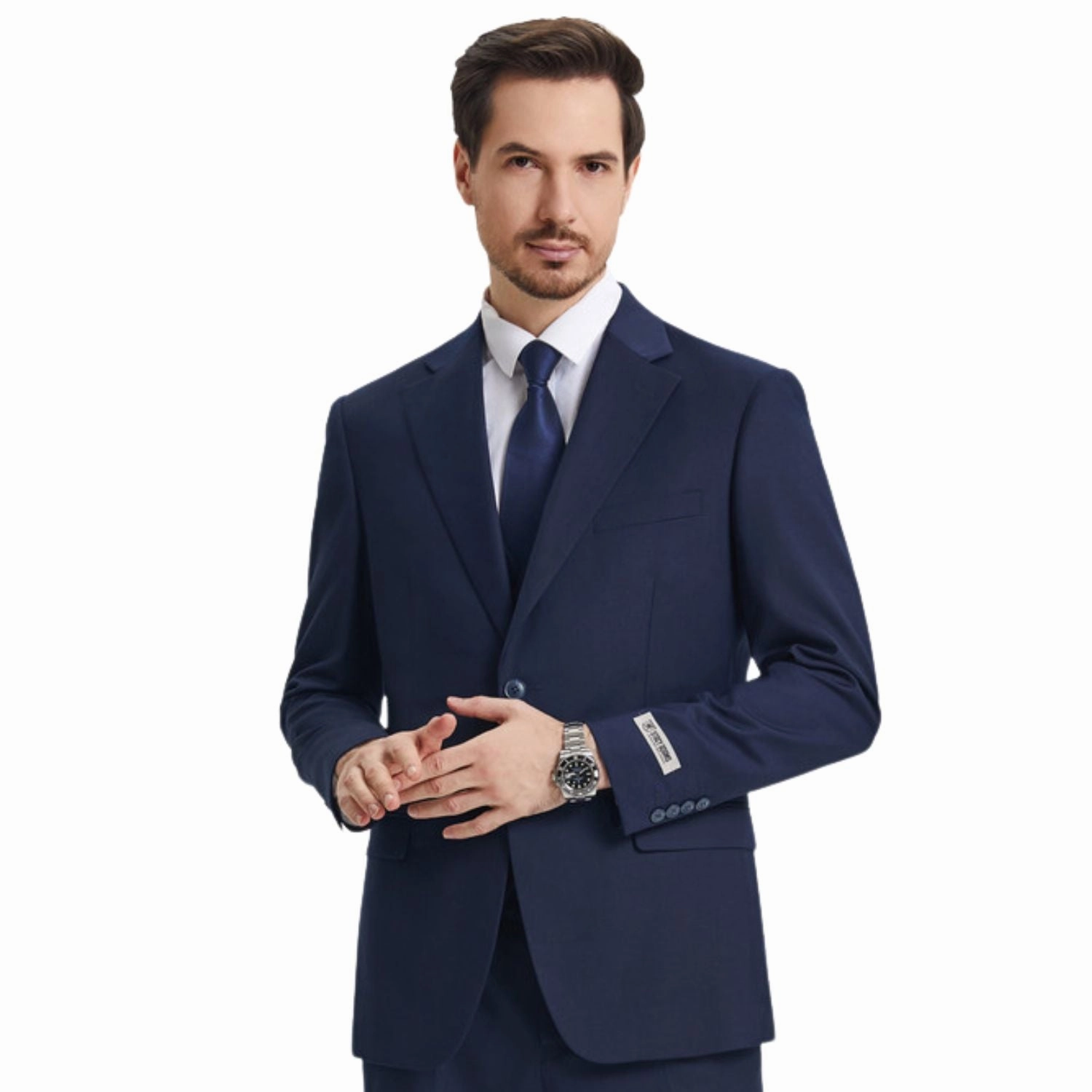 Kepler Collection: Stacy Adams Navy Solid 3-Piece Suit