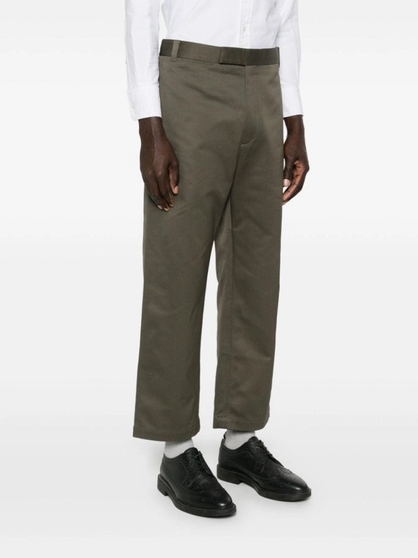 Khaki Green Cropped Trousers