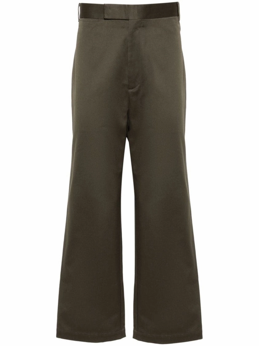 Khaki Green Cropped Trousers