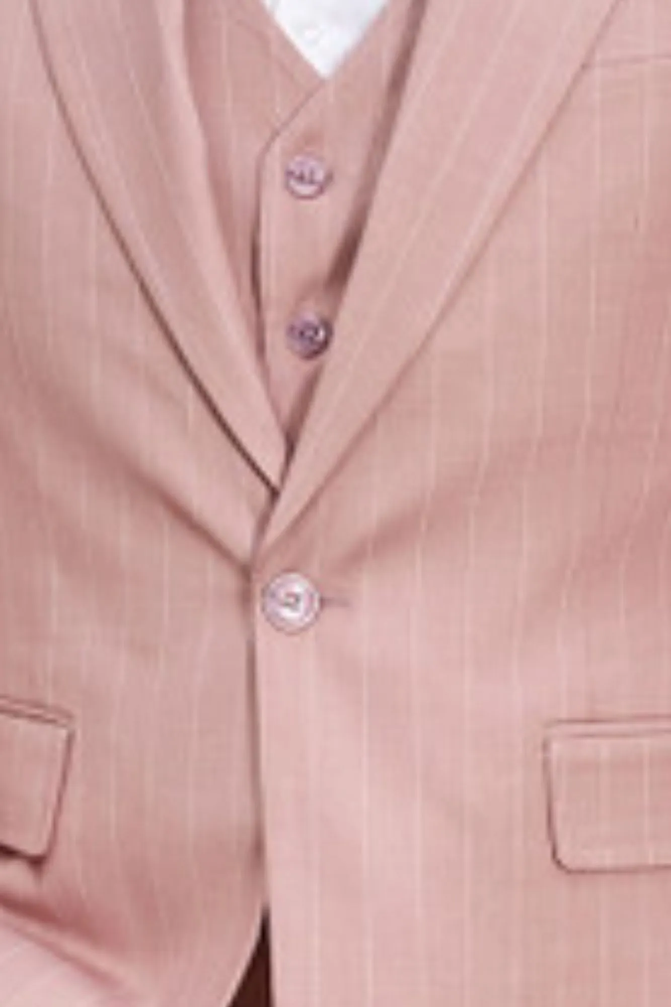 Lavellaby Collection: 3 Piece Men's Pinstripe Hybrid Fit Suit In Pink