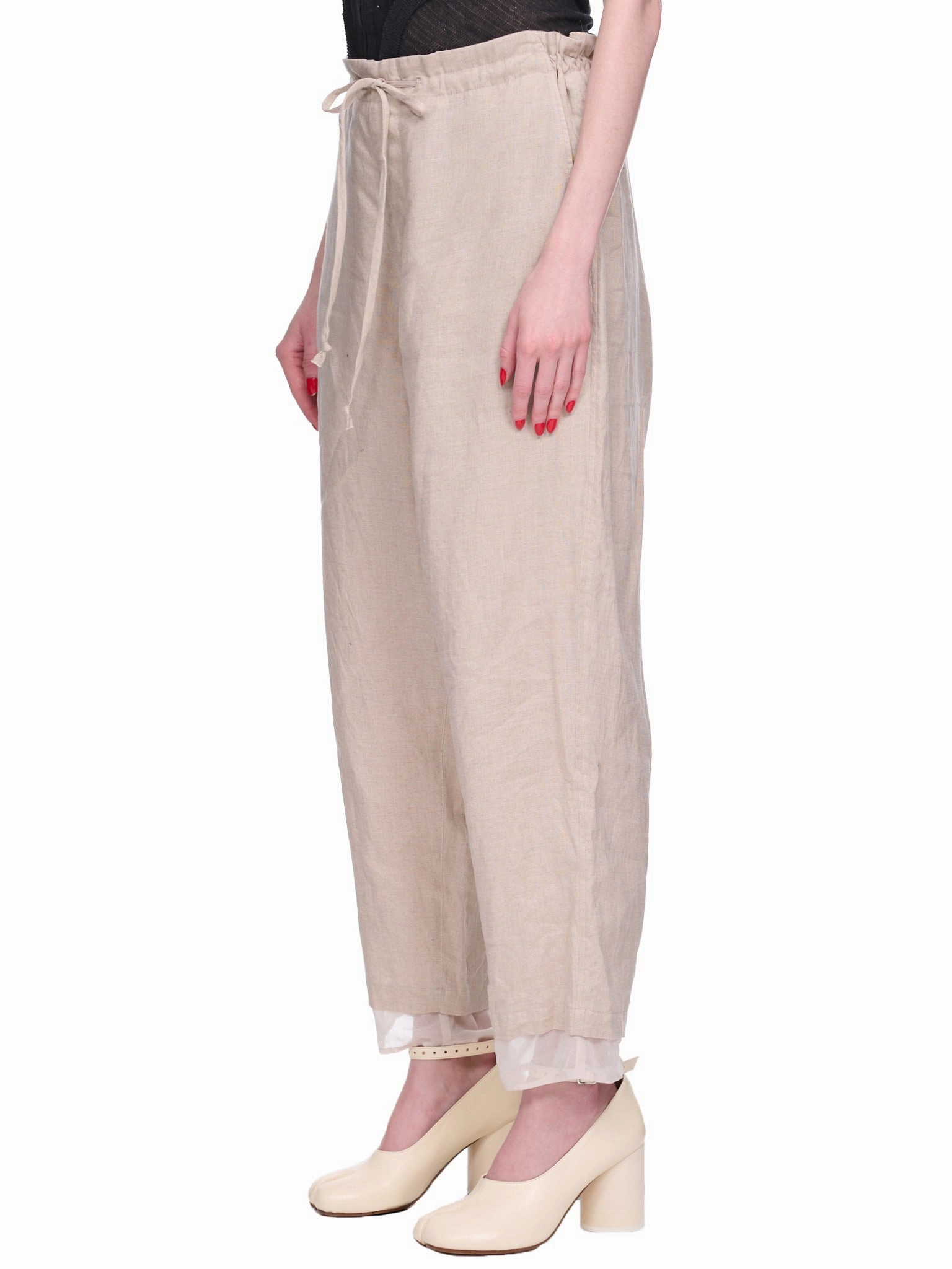 Layered Tulle Trousers (YI-P03-829-OFF-WHITE)