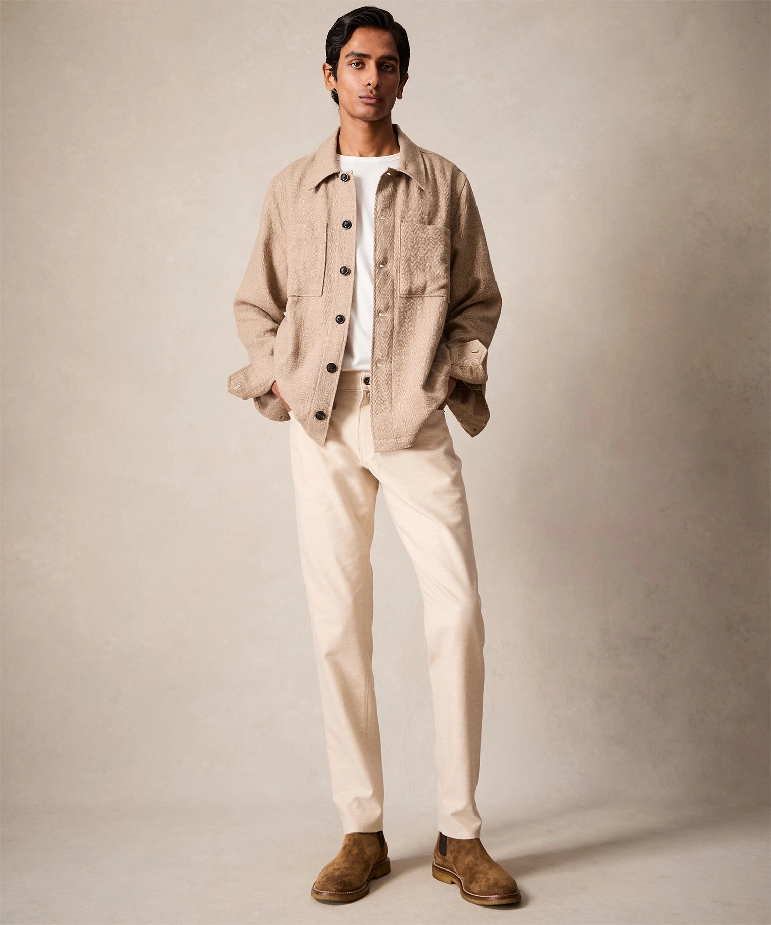 Linen-Wool Shirt Jacket