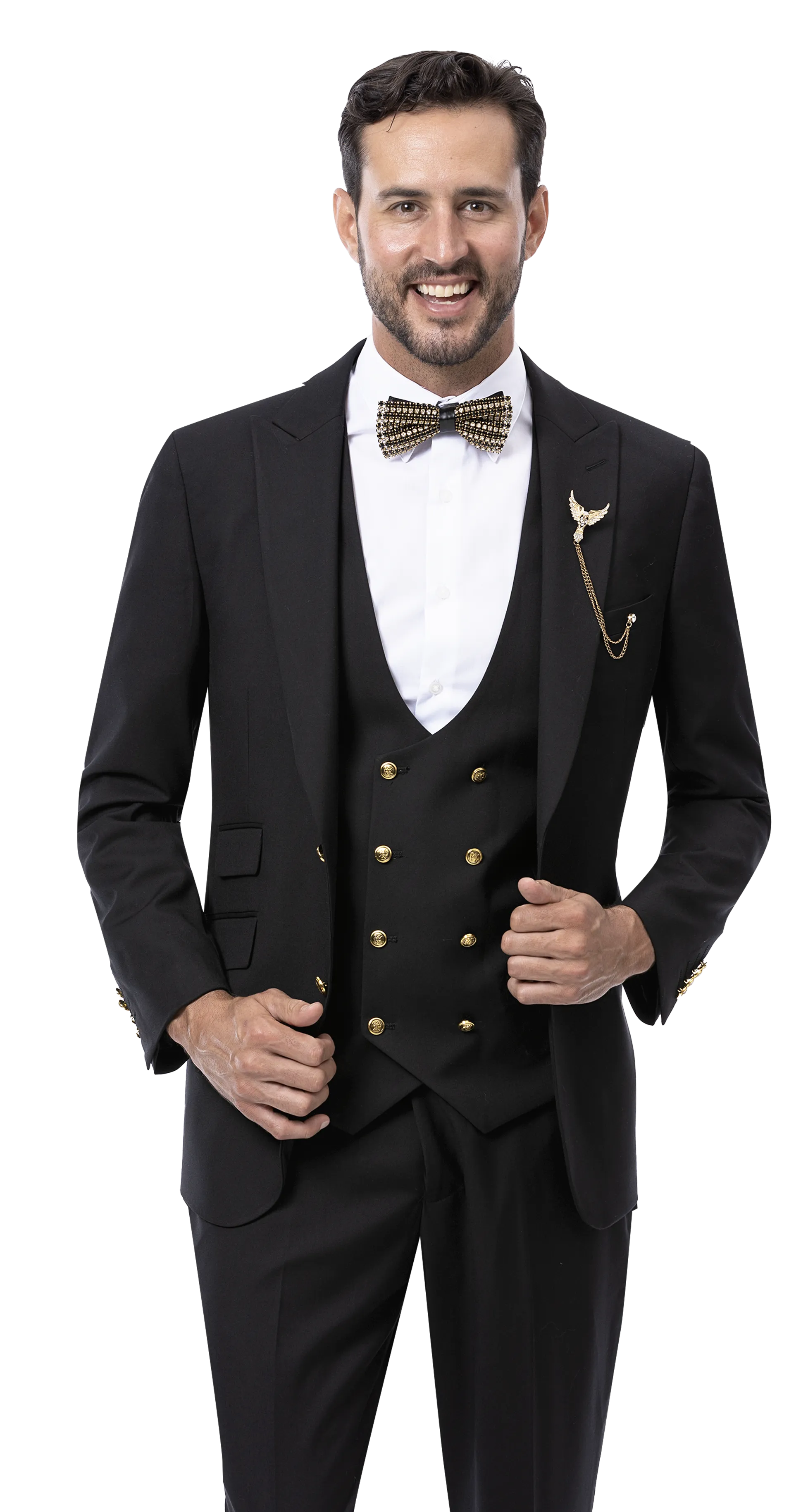 MajesticMix Collection: Black Three Piece Regular Fit Fashion Suit