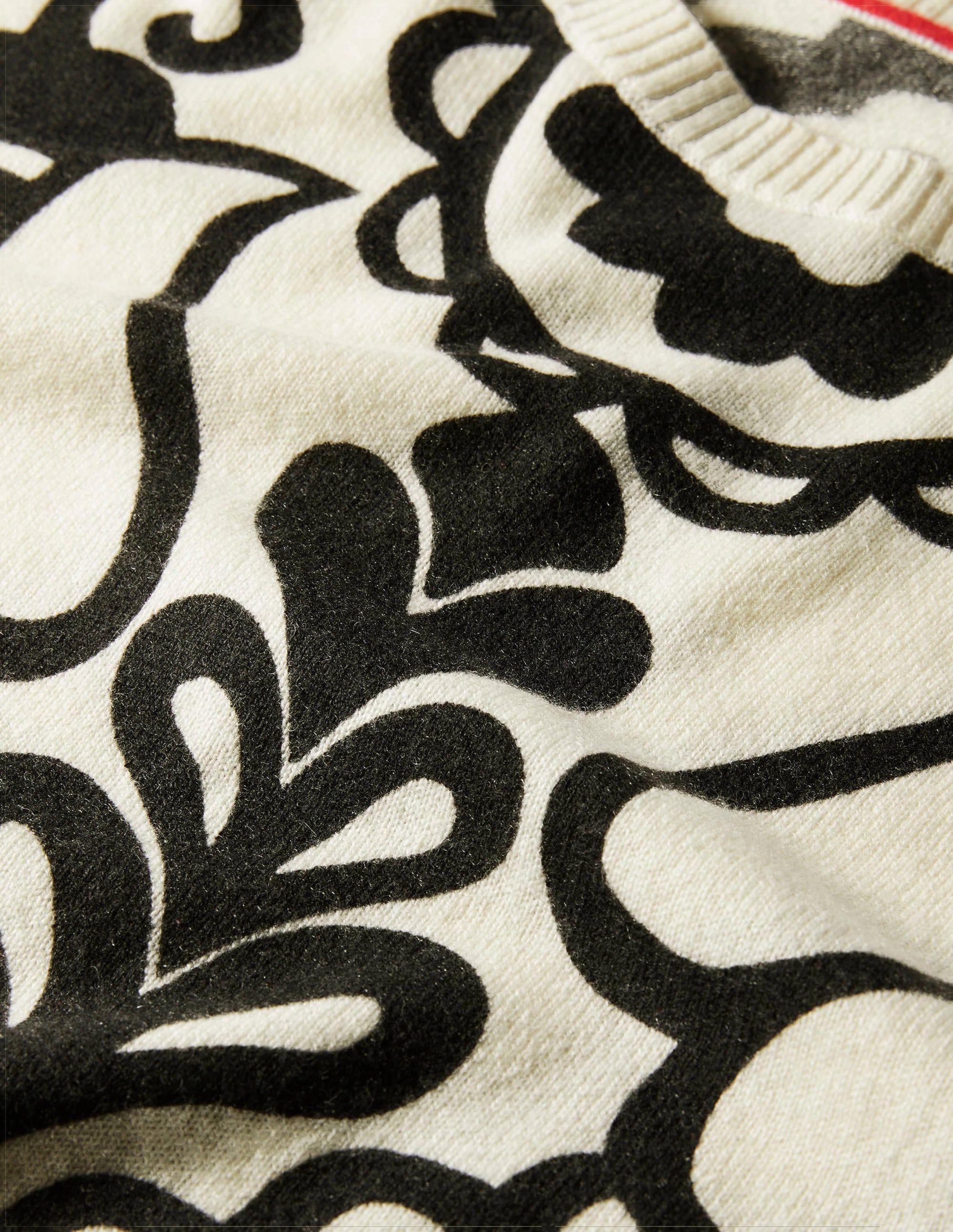 Margot Cashmere Sweater-Ivory, Floral Heart