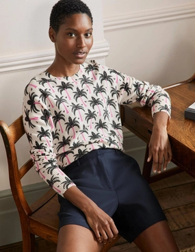 Margot Cashmere Sweater-Ivory, Paradise Palm