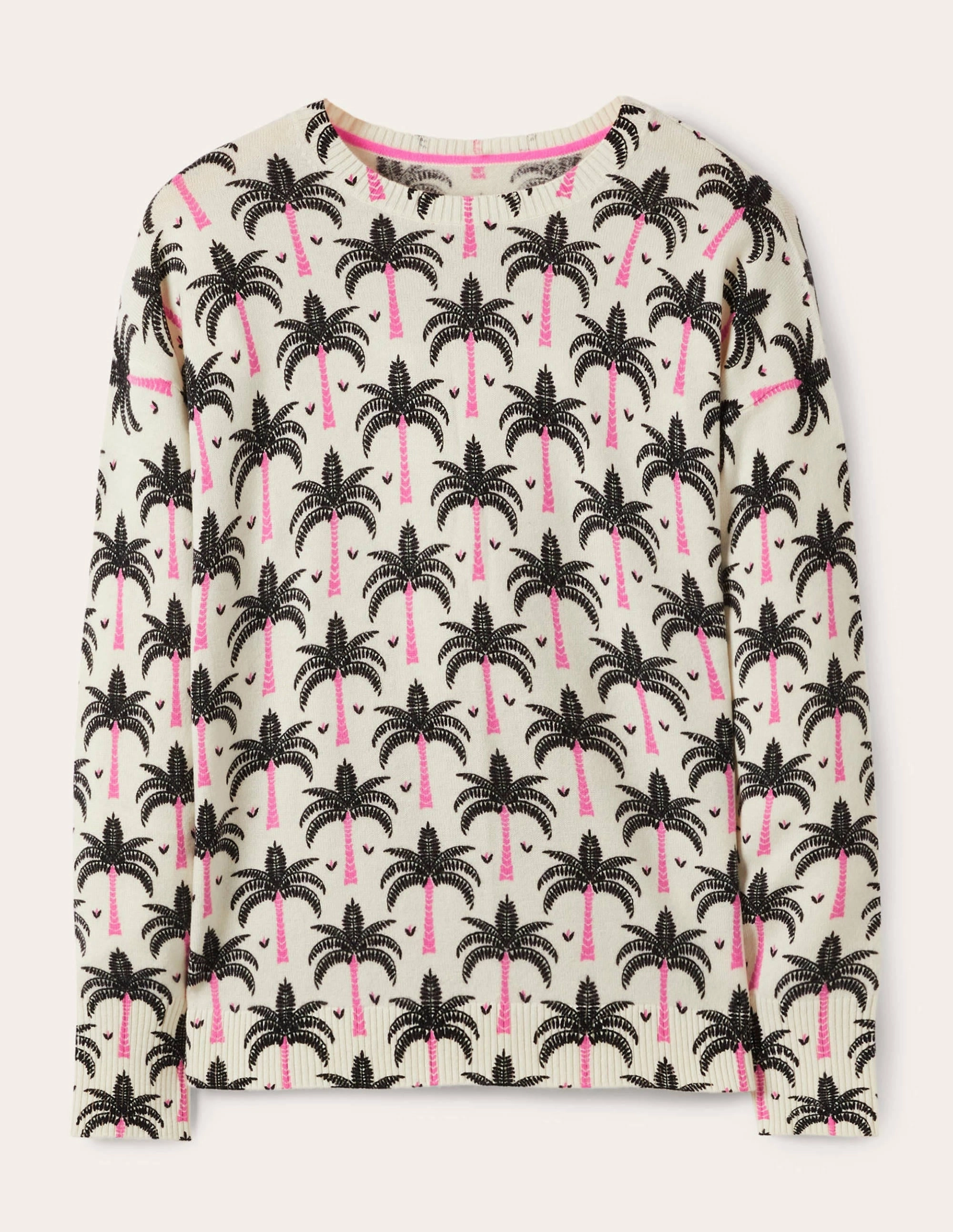 Margot Cashmere Sweater-Ivory, Paradise Palm
