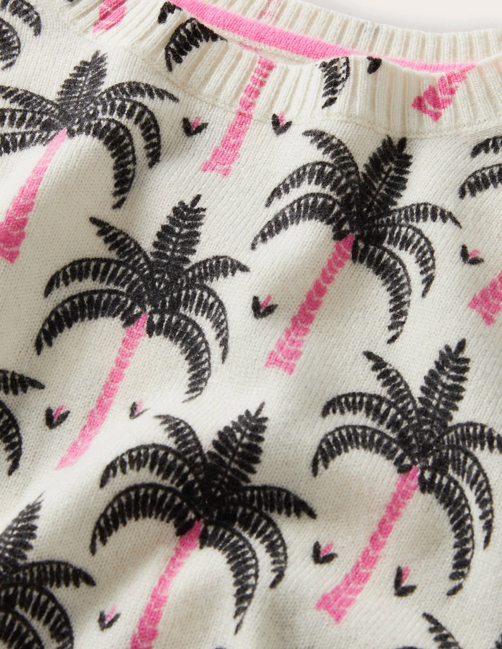 Margot Cashmere Sweater-Ivory, Paradise Palm