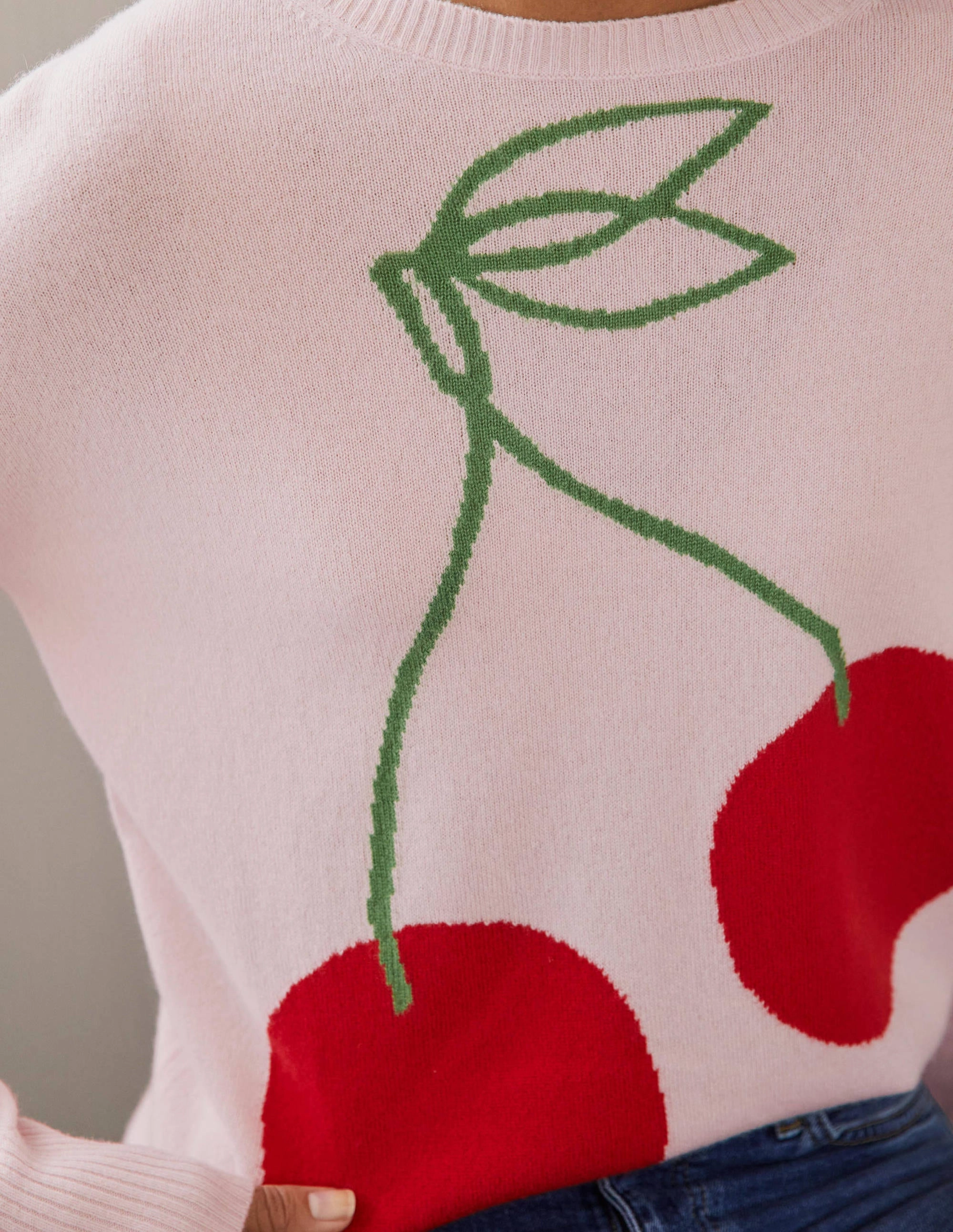 Margot Cashmere Sweater-Milkshake, Cherry