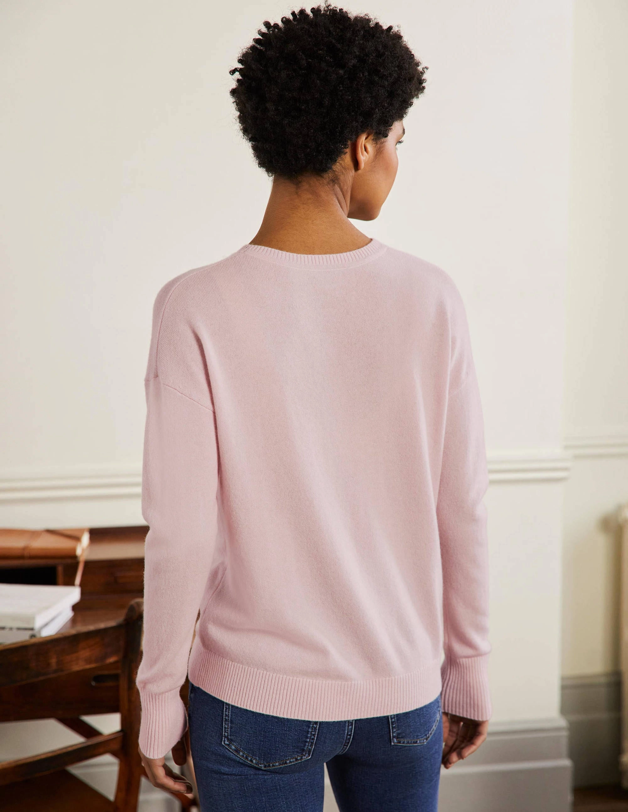 Margot Cashmere Sweater-Milkshake, Cherry