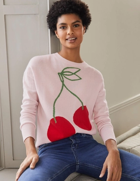 Margot Cashmere Sweater-Milkshake, Cherry