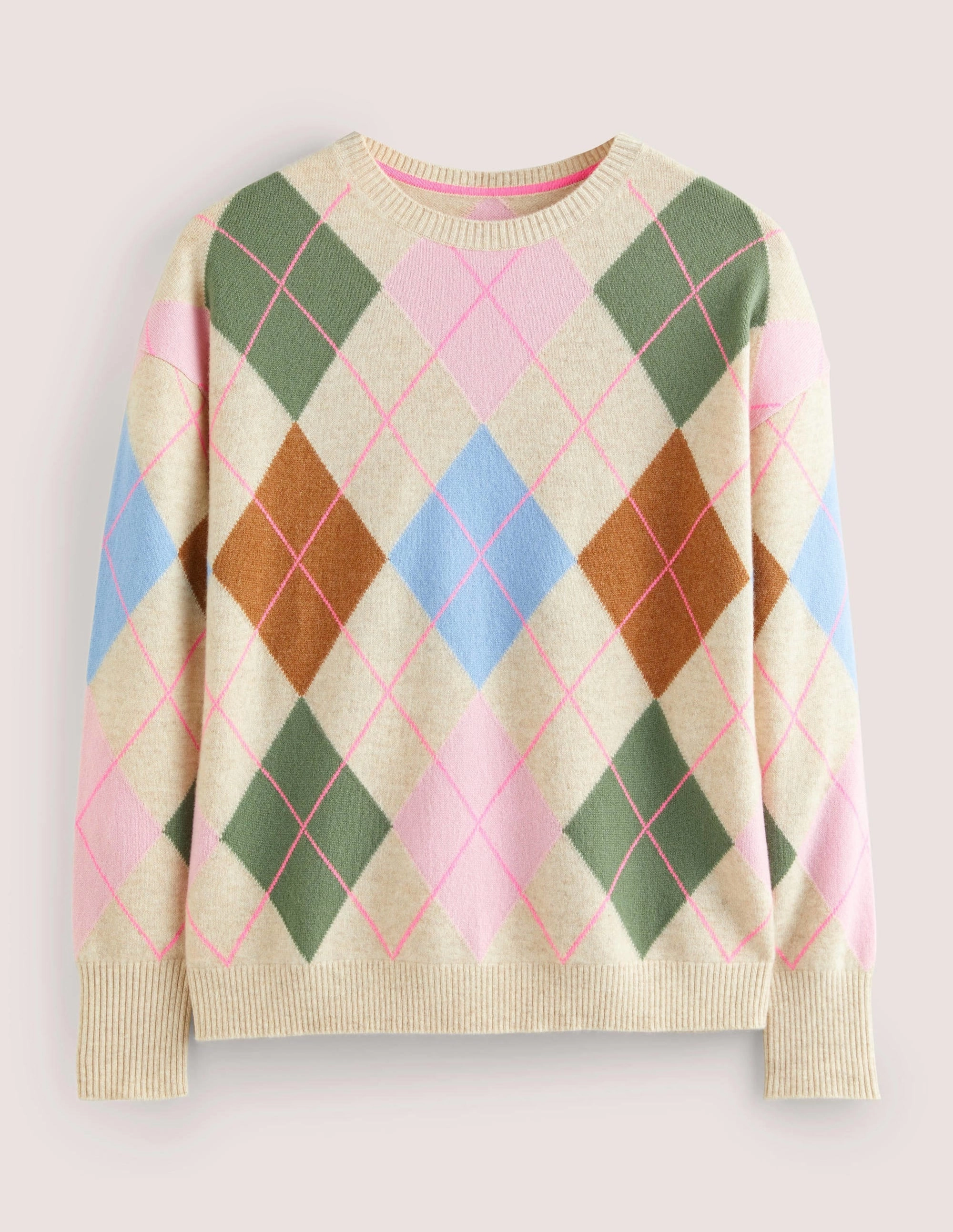 Margot Cashmere Sweater-Soft Multi Argyle