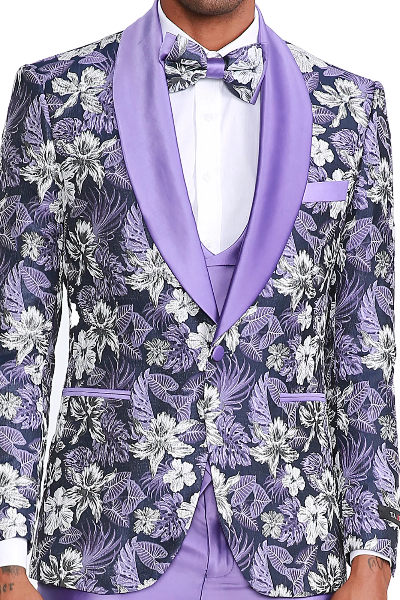 Marquez Collection: Men's 4-Piece Slim Fit Suit with Shawl Collar In Purple
