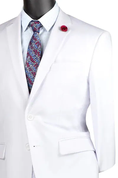 Marquis Collection: Regular Fit 2 Piece Suit In White