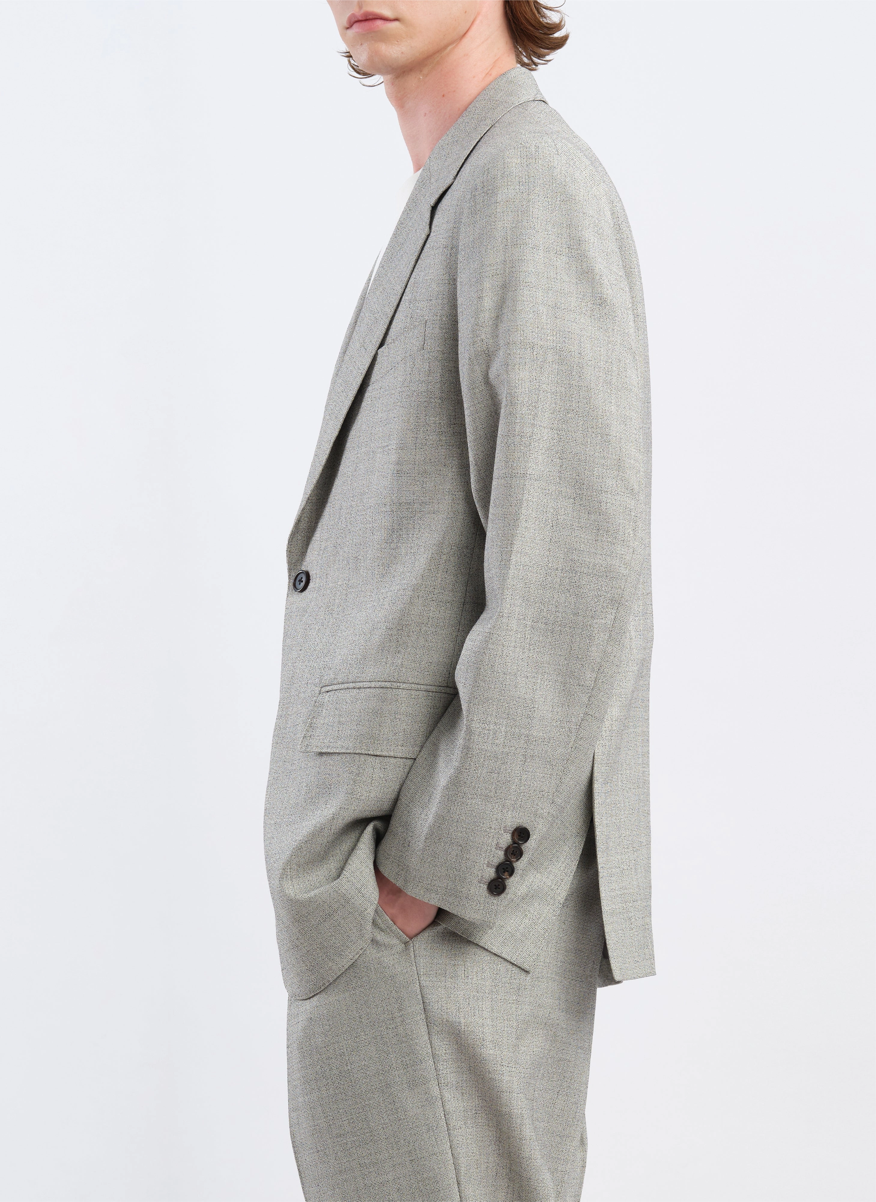 Marzotto Organic Wool Full Constructed Single Breasted Suit Blazer