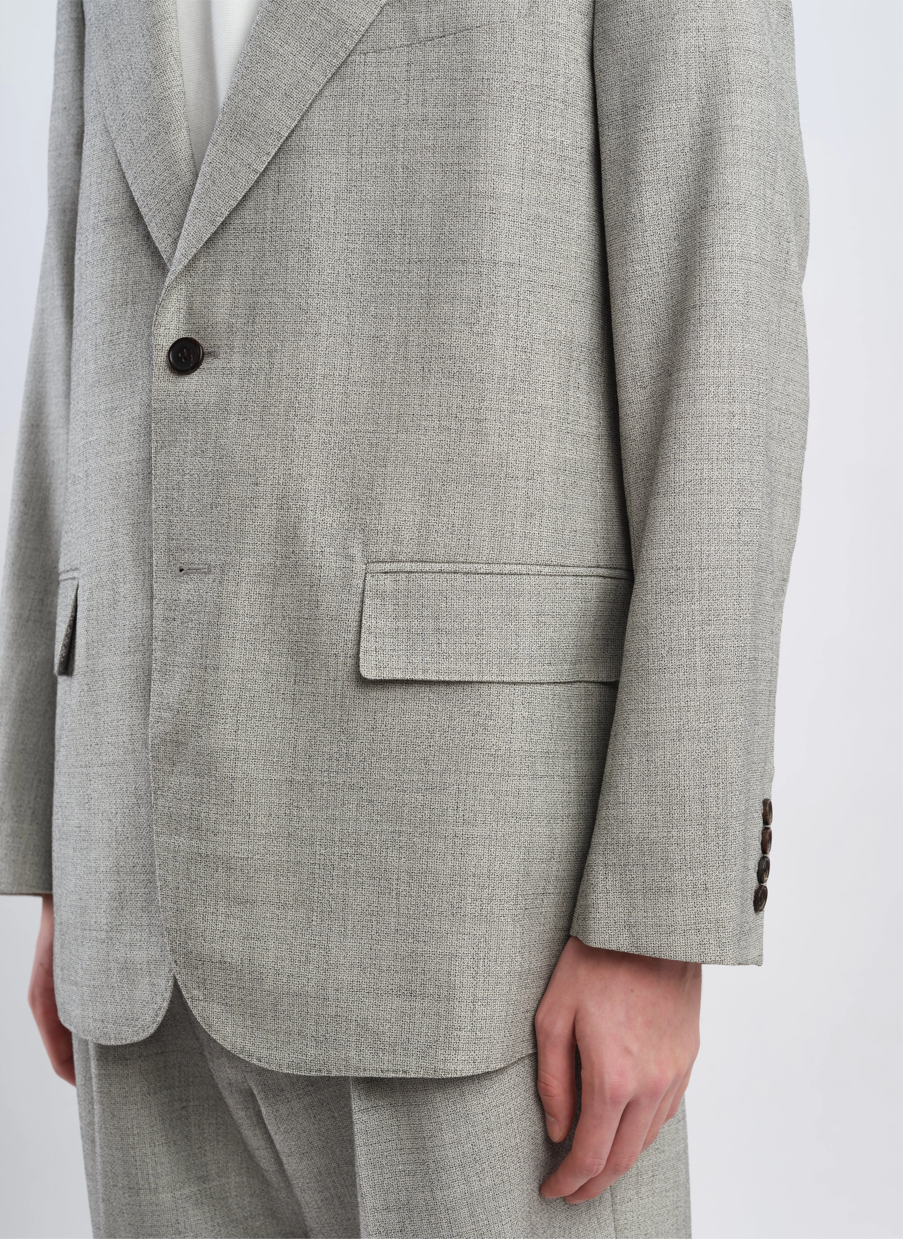 Marzotto Organic Wool Full Constructed Single Breasted Suit Blazer