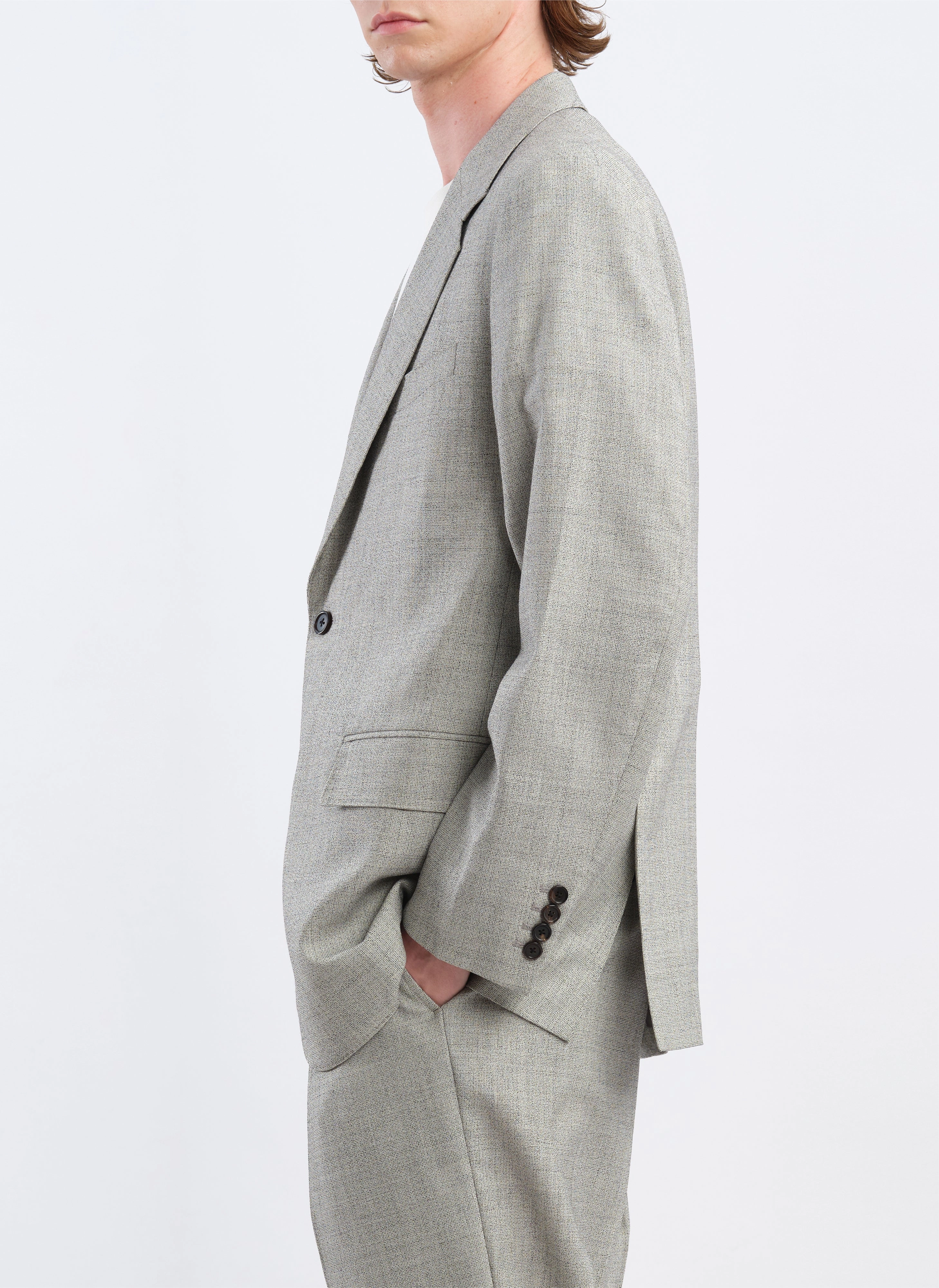 Marzotto Organic Wool Full Constructed Single Breasted Suit Blazer