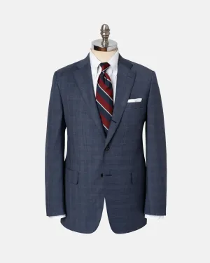 MEDIUM BLUE/RUST PLAID SUIT