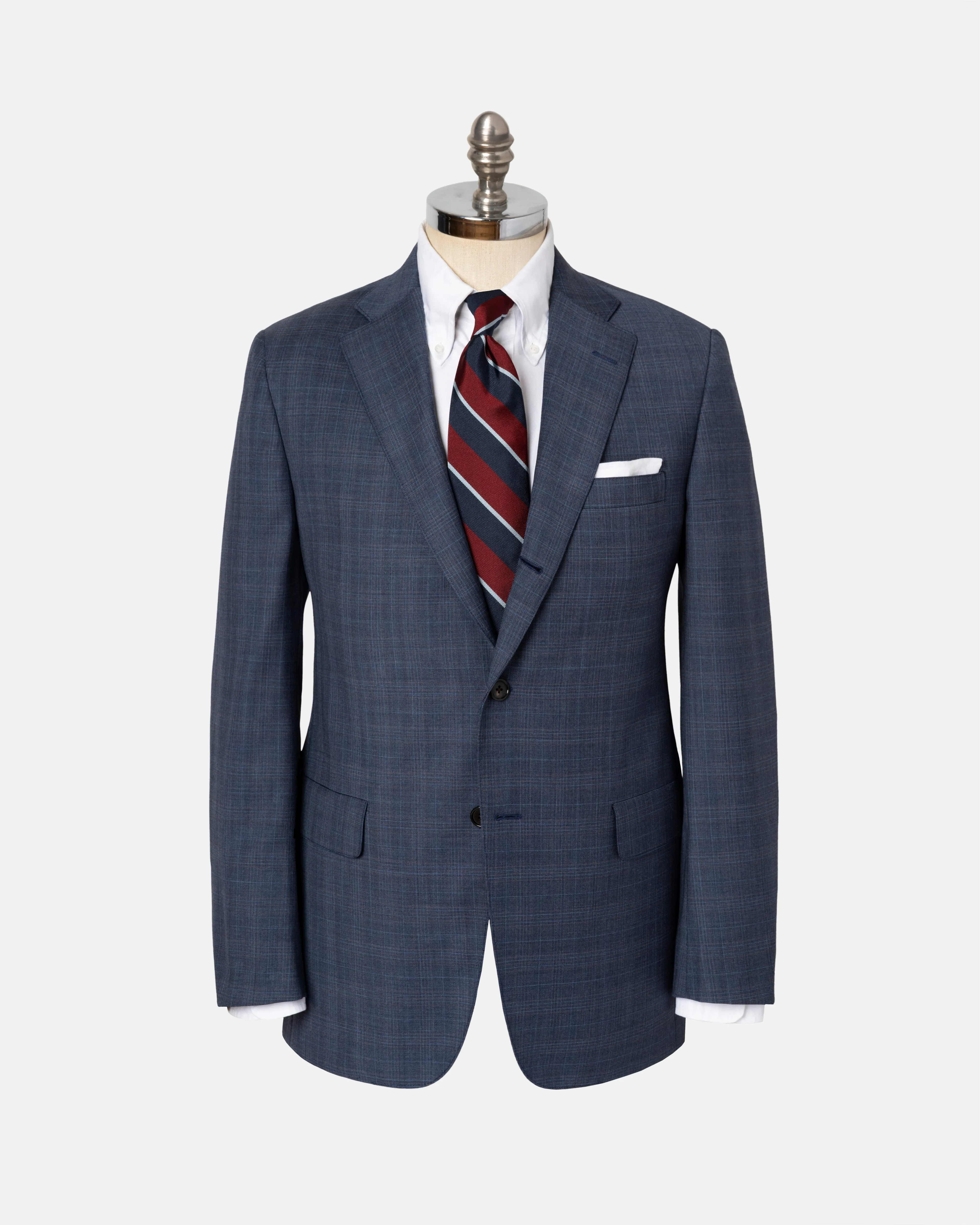 MEDIUM BLUE/RUST PLAID SUIT
