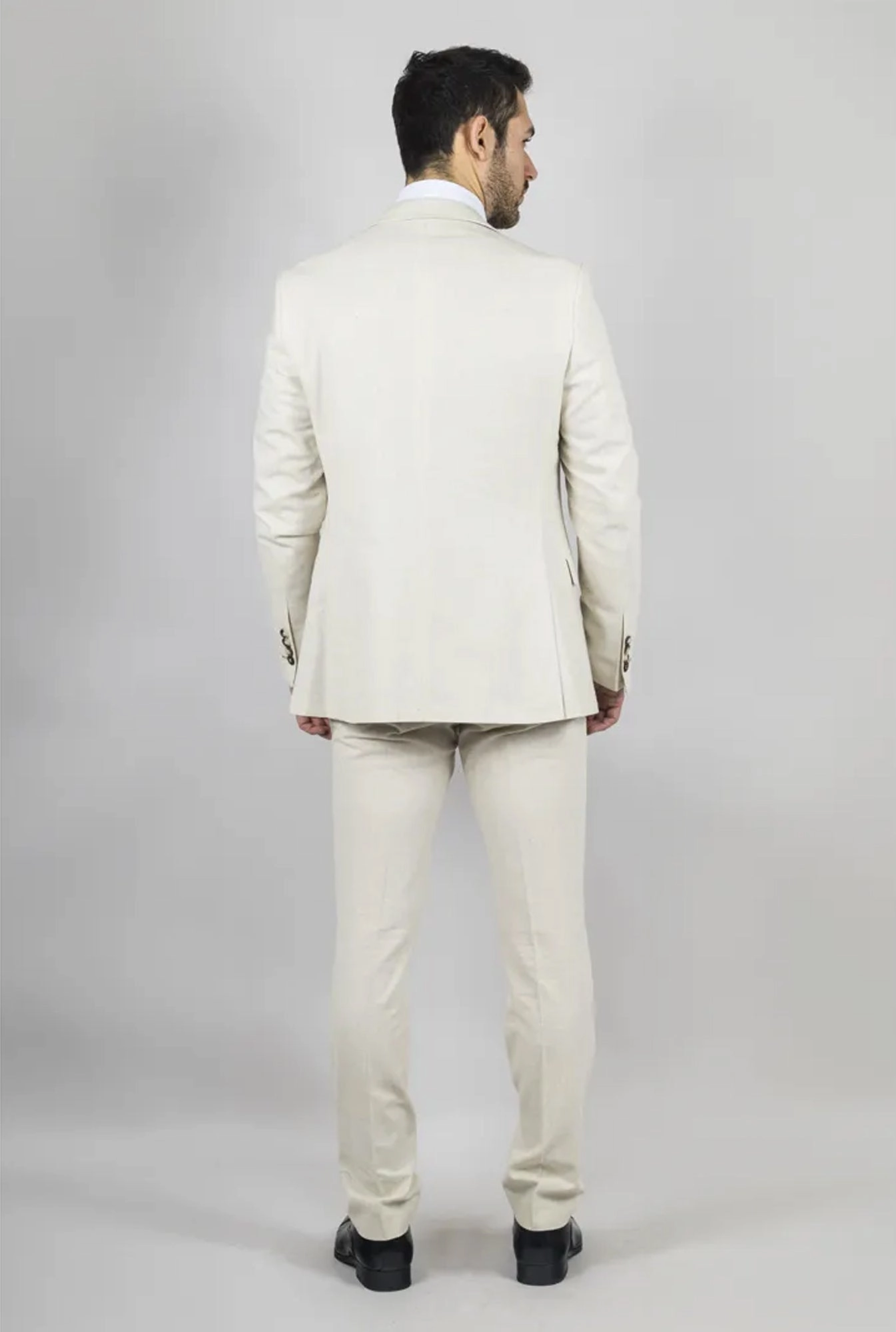 Men's Summer 2 Piece Suit Linen Formal Beige Waistcoat Trousers