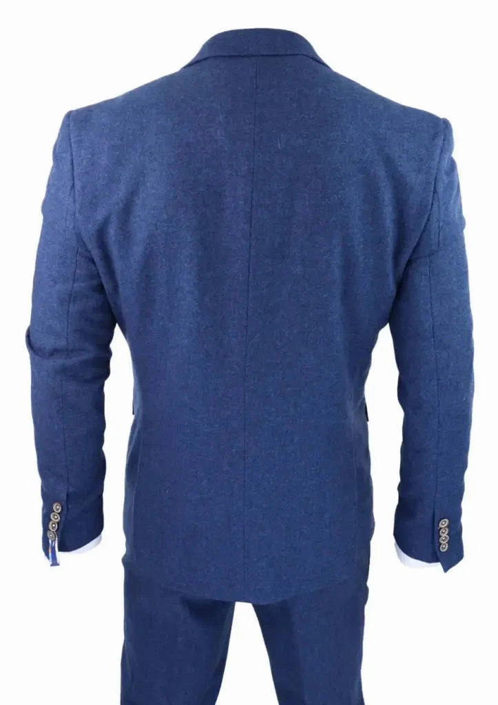 Men's Tweed Slim Fit Suit - Cavani Orson Blue