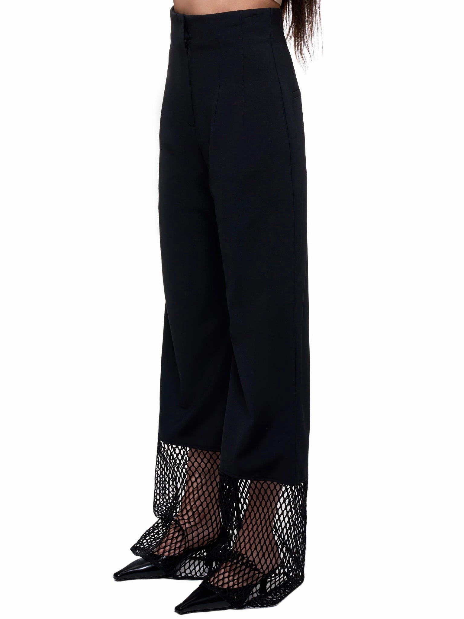 Mesh Hem Trousers (3039-620-BLACK)