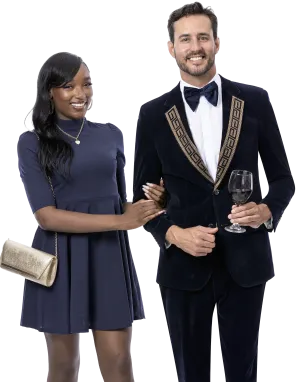 Mimas Collection: Navy Two Piece Velvet Fashion Suit
