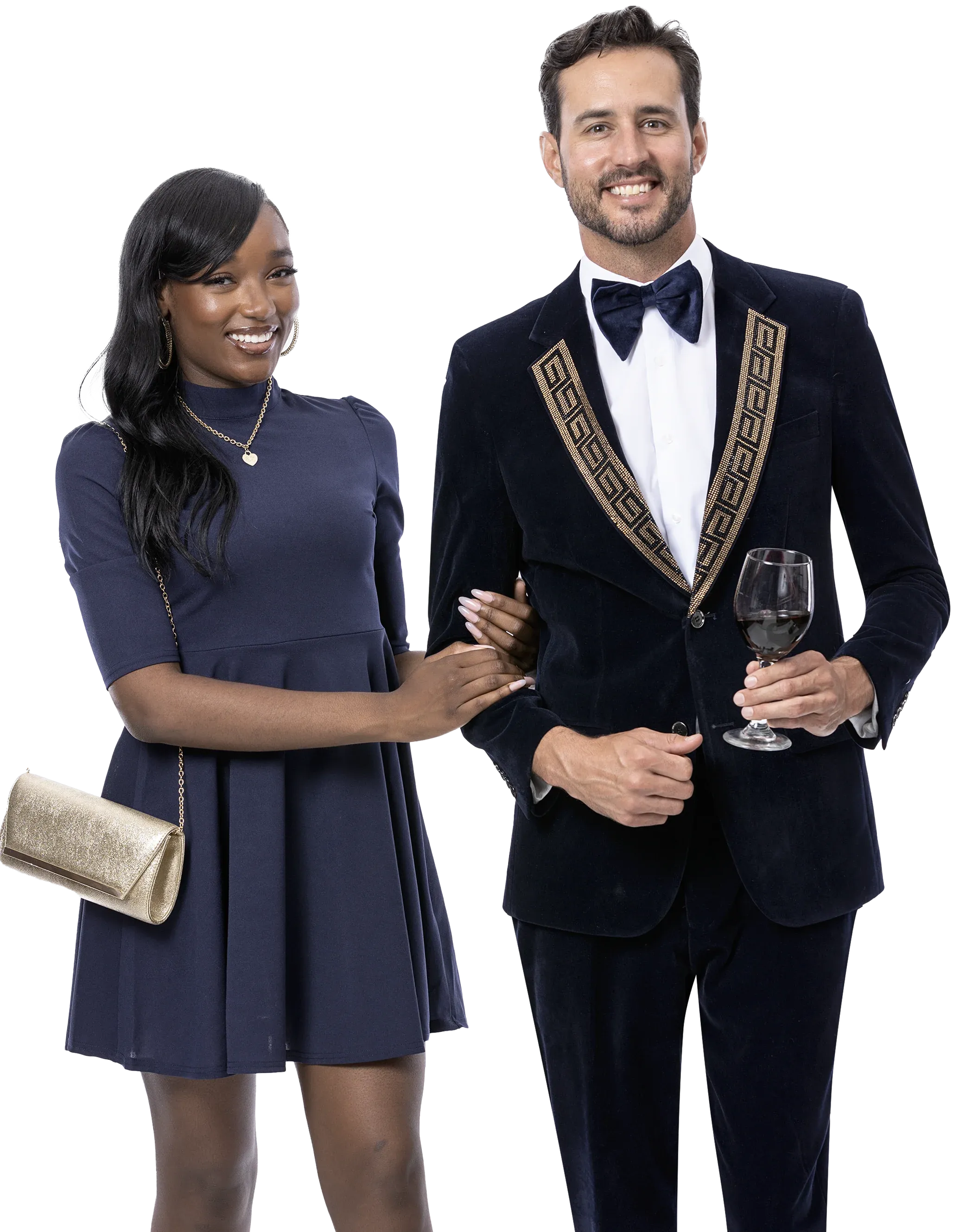 Mimas Collection: Navy Two Piece Velvet Fashion Suit