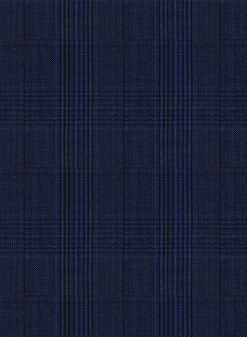 Napolean Xina Tartan Blue Wool Suit