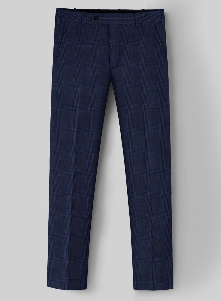 Napolean Xina Tartan Blue Wool Suit