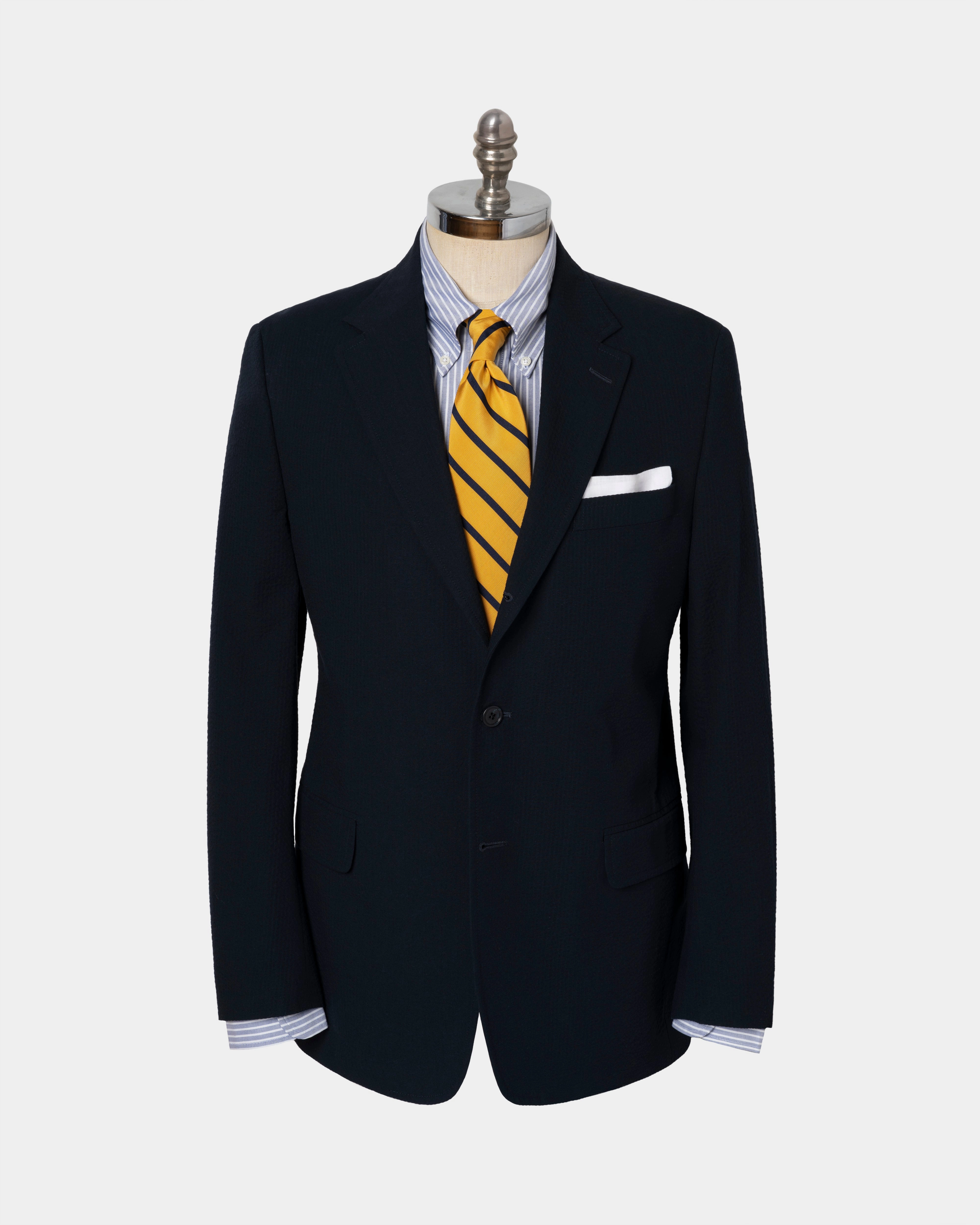 NAVY COTTON SEERSUCKER SPORT COAT