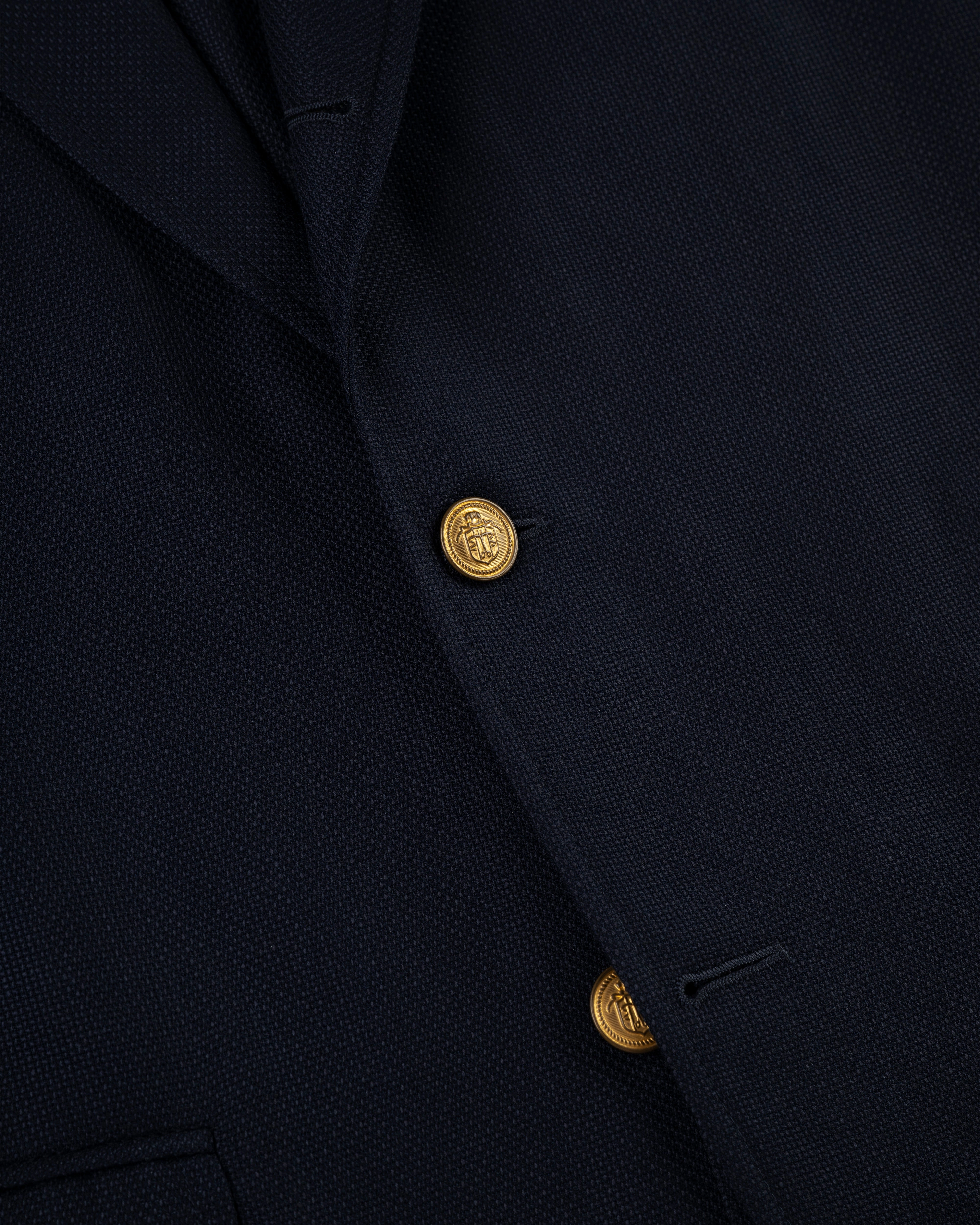 NAVY COTTON/WOOL OPEN HOPSACK BLAZER